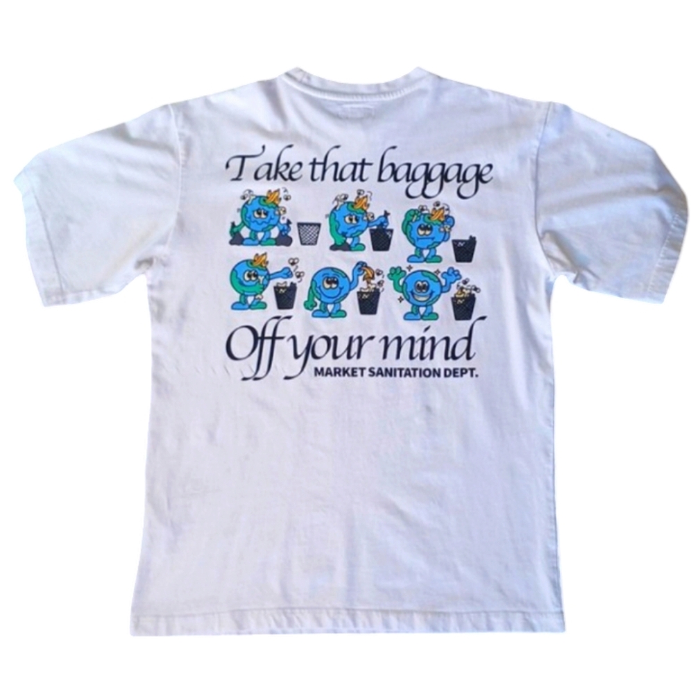 MARKET Sanitation Dept White T-Shirt,M, White.